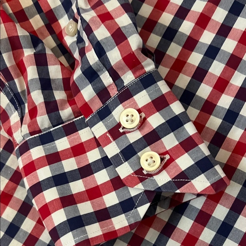 Maker & Company long sleeves Classic Red and Blue Plaid Men's Shirt large - Picture 4 of 4